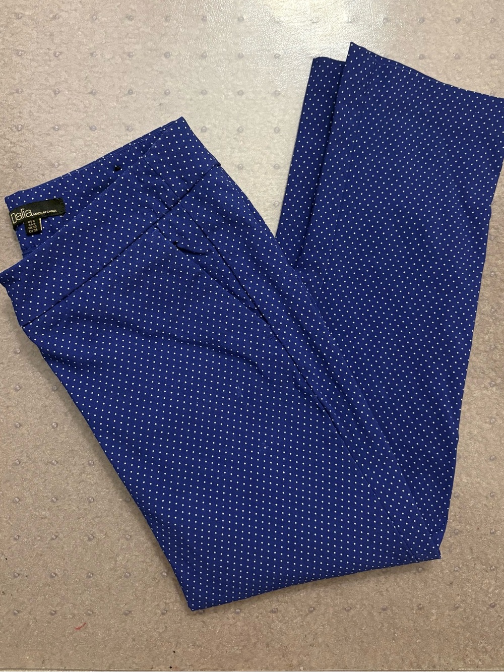 Royal Blue Polka Dot Dress Pants